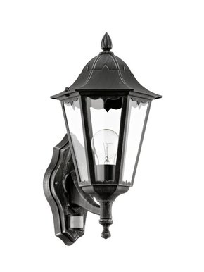 EGLO 93458 | Navedo Eglo zidna svjetiljka sa senzorom 1x E27 IP44 crno
