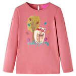 vidaXL Dječja majica dugih rukava s uzorkom medvjeda starinska ružičasta 92