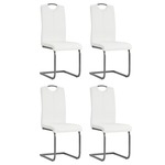 vidaXL Blagovaonske stolice od umjetne kože 4 kom 43 x 55 x 100 cm bijele