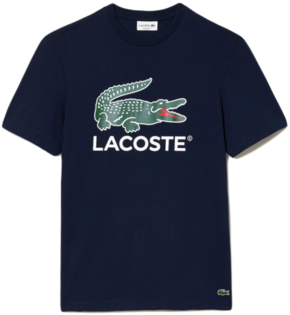 Muška majica Lacoste Cotton Jersey Signature Print T-Shirt - navy blue