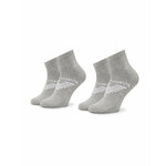 Set od 2 para ženskih visokih čarapa Emporio Armani 292304 2F258 00047 Grigio Chiaro Melange
