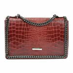 Crvena kožna torbica Carla Ferreri Chain