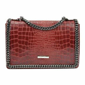 Crvena kožna torbica Carla Ferreri Chain