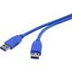 Renkforce USB kabel USB 3.2 gen. 1 (USB 3.0) USB-A utikač, USB-A utikač 1.00 m plava boja pozlaćeni kontakti