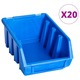 Složive kutije za pohranu 20 kom plave plastične
