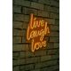 Ukrasna plastična LED rasvjeta, Live Laugh Love - Yellow