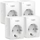 TAPO P110(4-PACK) - Mini Smart Wi-Fi Socket 4-PACK, Energy Monitoring, 100-240 V, Max Load 16 A, 50/60 Hz, 2.4 GHz Wi-Fi networking, Amazon Certified for Humans FFS, Energy Monitoring, Voice Control works with Amazon - - Sensor Description Smart...