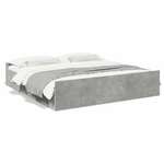 vidaXL Okvir kreveta s ladicama siva boja betona 200x200 cm drveni