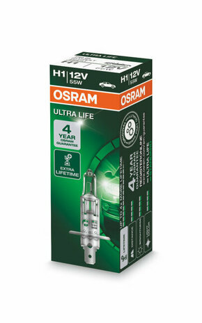 Osram Ultra life 12V - do 4x dulji radni vijekOsram Ultra life 12V - up to 4x longer lifetime - H1 - SINGLE BOX karton (1 žarulja) H1-ULT-1