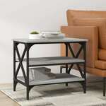 Bočni stolić siva boja hrasta 55x38x45 cm od konstruiranog drva