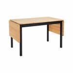 Sklopivi blagovaonski stol od borovine s crnom konstrukcijom loomi.design Brisbane, 120 (200) x 70 cm