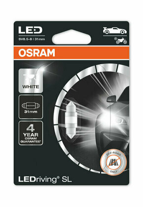 Osram LEDriving SL festoon (C3W C5W C10W) LED žaruljaOsram LEDriving SL festoon (C3W C5W C10W) LED bulb - C10W (SV8.5-8 festoon) - 31mm - 31mm C5W-SL6000-31-1