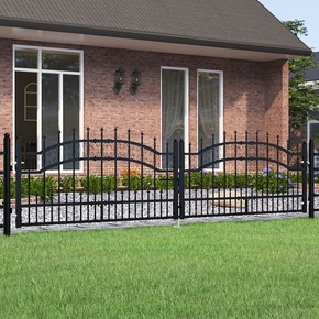 VidaXL Vrata za ogradu sa šiljcima crna 305x120 cm čelična