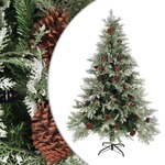 vidaXL Božićno drvce sa šiškama zeleno-bijelo 150 cm PVC i PE