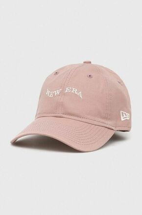 Pamučna kapa sa šiltom New Era boja: ružičasta