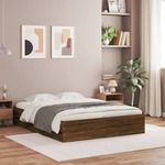Okvir za krevet s uzglavljem smeđa boja hrasta 120x200cm drveni