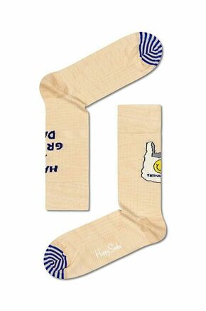 Visoke unisex čarape Happy Socks SOU01-1700 Bež