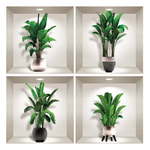Set od 4 zidne 3D samoljepljive naljepnice Ambiance Exotic Palm Leaves