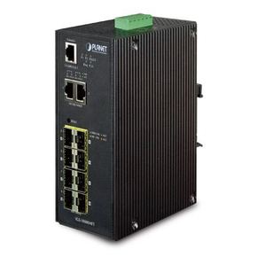 Planet Industrial 10-Port (8x 100/1000 SFP slots + 2x RJ45 GbE) Managed Switch (-40~75C) PLT-IGS-10080MFT
