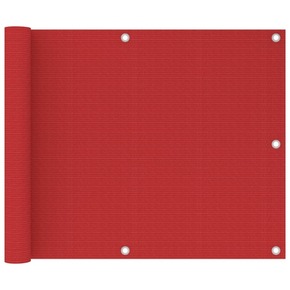 VidaXL Balkonski zastor crveni 75 x 600 cm HDPE