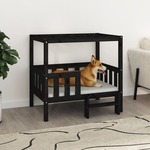Krevet za pse crna 95,5x73,5x90 cm od masivne borovine