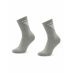 Set od 2 para ženskih visokih čarapa Emporio Armani 292303 2F258 00047 Melange Pale Grey