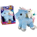 Unicorn Plush Sleeping Animal Lullaby Blue With Stars Set