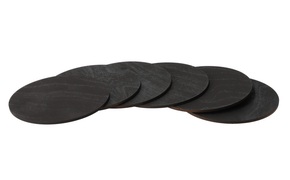 AtmoWood Set od 6 drvenih podmetača crne boje