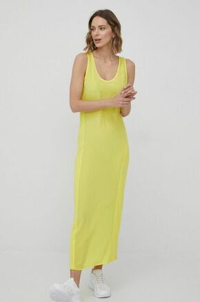 Svilena haljina Calvin Klein boja: žuta