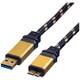 Roline USB kabel USB 3.2 gen. 1 (USB 3.0) USB-A utikač, USB-Micro-B utikač 0.80 m crna, zlatna dvostruko zaštićen, pozlaćeni kontakti 11.02.8878