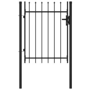 VidaXL Jednostruka vrata za ogradu sa šiljcima na vrhu 1 x 1