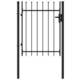 vidaXL Jednostruka vrata za ogradu sa šiljcima na vrhu 1 x 1,2 m crna