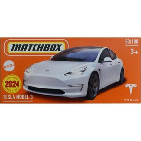 Matchbox: Tesla Model 3 bijeli mali auto u papirnatoj kutiji 1/64 - Mattel