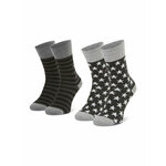 Set od 2 para unisex visokih čarapa Tommy Hilfiger 100000816 Black 200