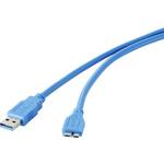 USB 3.0 priključni kabel [1x USB 3.2 gen. 1 utikač A (USB 3.0) - 1x USB 3.2 gen. 1 utikač Micro B (USB 3.0)] 1.80 m plava boja pozlaćeni kontakti Renkforce
