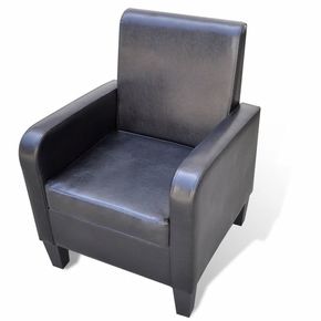 Fotelja od Umjetne Kože Crna