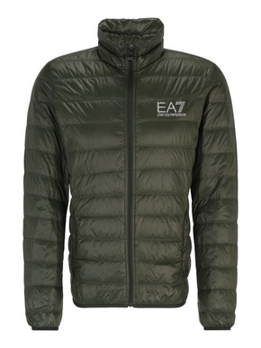 EA7 Emporio Armani Zimska jakna tamno zelena / bijela