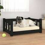 vidaXL Krevet za pse crna 65,5 x 50,5 x 28 cm od masivne borovine