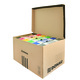 Kutija kartonska arhivska s poklopcem i rukohvatima 550x360x320mm za 6 registra.