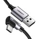 Kabel UGREEN, USB-C (M) na USB 2.0 A (M), 3A, kutni 90°, crni, 0.5m