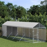 Vanjski kavez za pse s krovom srebrni 2x10x2 5m pocinčani čelik