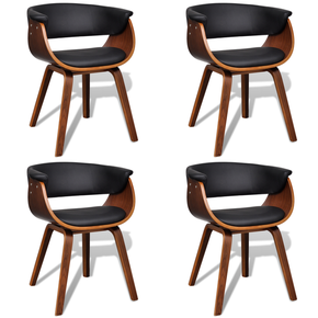 vidaXL Moderne blagovaonske stolice od eko kože i drveta 4 kom