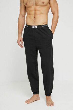 Pamučni donji dio pidžame Calvin Klein Underwear boja: crna