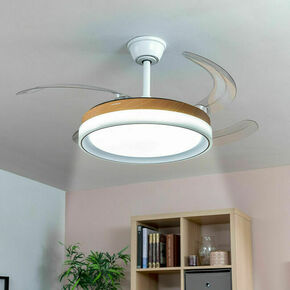 Stropni Ventilator s LED Svjetlom i 4 Krilima na Uvlačenje Blalefan InnovaGoods Drvo 72 W