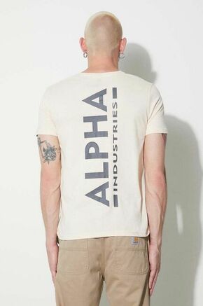 Pamučna majica Alpha Industries boja: bež