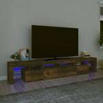 vidaXL <em>TV</em> ormarić s LED svjetlima boja dimljenog hrasta 230x36,5x40 cm