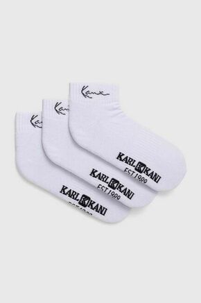 Set od 3 para muških niskih čarapa Karl Kani Signature Ankle Signature Ankle White