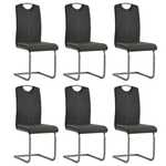 vidaXL Blagovaonske stolice od umjetne kože 6 kom 43 x 55 x 100 cm sive