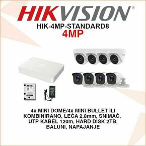 HIKVISION 4MP KOMPLET S 8 KAMERA PLUG&amp;PLAY HIK-4MP-STANDARD8