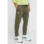 UNDER ARMOUR Sportske hlače 'Essential' zelena / bijela